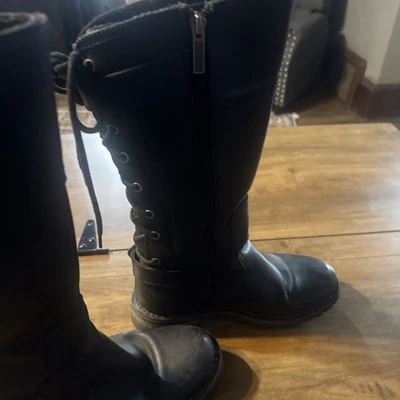 Botas de equitação femininas Harley Davidson TAMANHO 7,5M com zíper puxar renda - Imagem 1 de 4