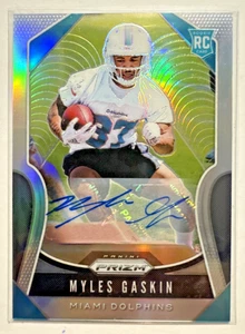 2019 Panini Prizm - Rookies Myles Gaskin #334 Silver Prizm Autographs (AU, RC) - Bild 1 von 2