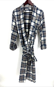 Rob de franela a cuadros LL Bean para hombre medio azul gris bolsillos ¡MUY BONITO! - Imagen 1 de 6