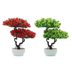 Artificial Bonsai Tree Small Fake Plant Decor with Pot Guest Greeting Bonsai for - Picture 1 of 15