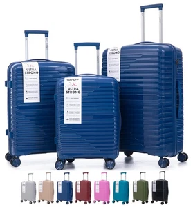 Valigia Fino Set3 Bagaglio 55x40x20 Ryanair Medio Grande Strong Trolley PP 6080 - Foto 1 di 79