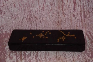 Scatola legno laccato nero e marrone oro inizio XX. M2 (a) laquered wood box ^ - Imagen 1 de 8
