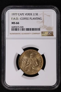 1977 CAPE VERDE 2.5 ESCUDOS FAO - Coffee Planting - NGC MS 66 - Picture 1 of 2