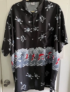 LaLeela Pirat Skull & Crossbones Hemd Hawaii Schwerter - 3XL Freizeit Knopfleiste - Bild 1 von 11