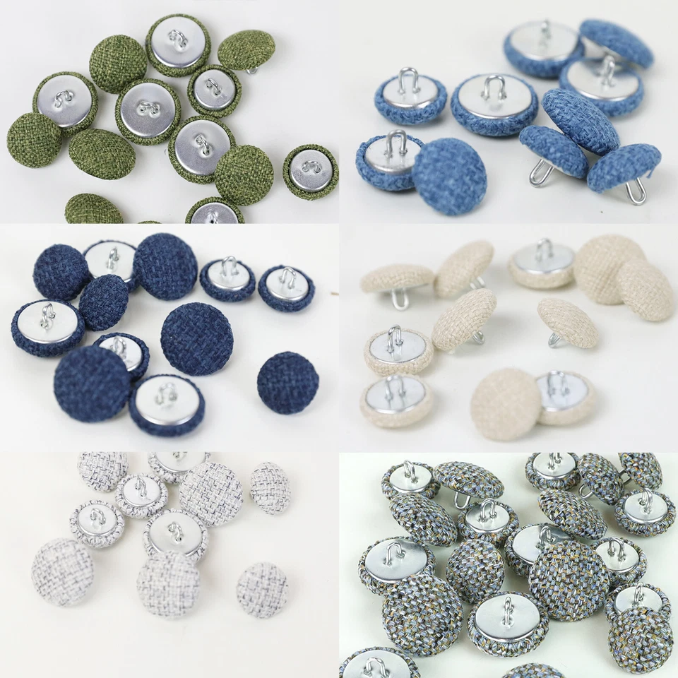 Linen Look Upholstery & Furnishing Loop Back Buttons in 6 Colours 15, 17 & 20mm - Image 1 of 1