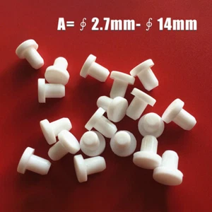 White Silicone Rubber Solid Plugs T-Type Seal Bung End Cap Stopper 2.7mm-14mm - Picture 1 of 7