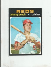 1971 Topps Baseball 250 Johnny Bench Cincinnati Reds centered
