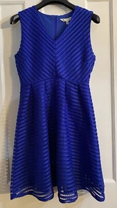 NEW YUMI royal blue fit and flare dress sz.14 - Picture 1 of 5