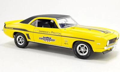 A1805730 1/18 CHEVROLET CAMARO SC/SS/E LAWRENCE PRESTON 1969 YELLOW BLACK - Immagine 1 di 4