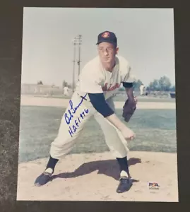 BOB LEMON Signed 8x10 Photo-HALL OF FAME-CLEVELAND INDIANS-PSA - Picture 1 of 3