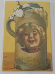 Bierstein geprägte Postkarte Vintage um 1920 - Bild 1 von 2