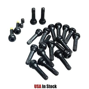(100PCS) TR414 Snap-In Tire Valve Stems Medium Black Rubber Valve TR 414 - Picture 1 of 6