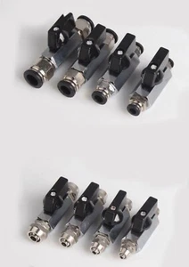 Connettore tubo compressore d'aria rubinetto valvola a sfera 1/4" Bsp - Foto 1 di 9
