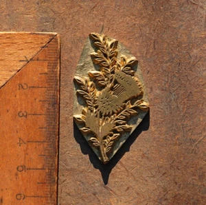 brass ornament bookbinding Art Nouveau gilding bookbinder embossing leather old - Picture 1 of 1