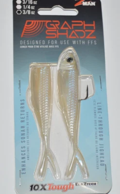 z-man zman graph shadz jighead 3.8 英寸正向声纳 ffs 3/8 盎司微光阴影 — 第 1/4 张图片