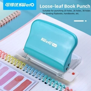 10 Holes Metal Body Structure Plastic Bottom Pad Paper Punch Light Blue/White - Picture 1 of 8