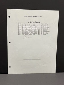 PETE PIHOS SIGNED PHILADELPHIA EAGLES PAPER 1940s ALL DECADE TEAM HOF 1970 - Picture 1 of 2