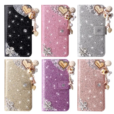 Diamond Wallet Phone Case For Samsung S10 S9 S20 S21 S22 S23 S24 FE Note 20 - Image 1 of 4
