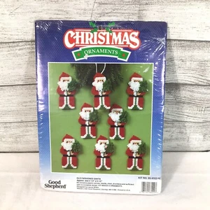 Old Fashioned Santa Plastic Canvas Christmas Ornament Kit Good Shepherd New - Picture 1 of 4