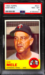 1963 TOPPS #531 SAM MELE PSA 8 41854401