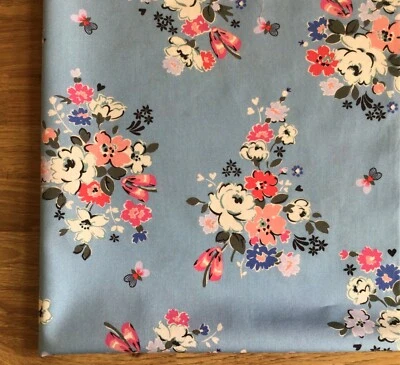 100cmx 100cm Square Cath Kidston Clifton Mews Blue Lightweight Cotton Fabric New - Image 1 of 4