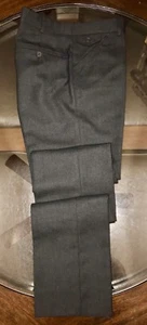 Ralph Lauren Purple Label Gr. 32 Hose 100% Wolle & Leder ANTHRAZIT Flatfront - Bild 1 von 9