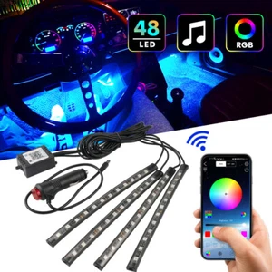 4x RGB LED Auto Innenraumbeleuchtung Fußraumbeleuchtung Telefon APP Steuerung - Picture 1 of 9