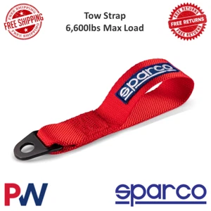 Correa de remolque Sparco poliéster rojo 6.600 libras carga 0,791 pies de largo universal #01637RS - Imagen 1 de 8