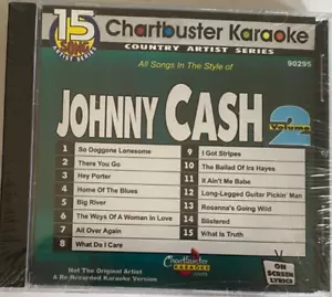 CHARTBUSTER KARAOKE CD+G CDG JOHNNY CASH 15 SONG CBA9295 IT AIN'T ME BABE & MORE - Picture 1 of 2