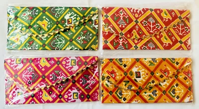 Patola x 4 Money Gift reusable Envelope Shagun Salami Cash Wallet Indian Wedding - Image 1 of 4