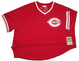 VTG AUTHENTIC BARRY LARKIN CINCINNATI REDS 1990 MITCHELL & NESS THROWBACK JERSEY - Picture 1 of 4
