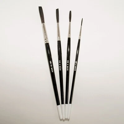 Andrew Mack 169 Blue Squirrel Black Synthetic Mix Quill Brush Size 1 - Image 1 of 2