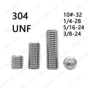 Fine Thread 304 Stainless Steel Hex Socket Set Screw Cup Point Grub Screws 10# - Picture 1 of 6