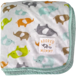 Child Of Mine Carter's Adored By Mommy Elephant Baby Blanket Mint Green Sherpa - Picture 1 of 3
