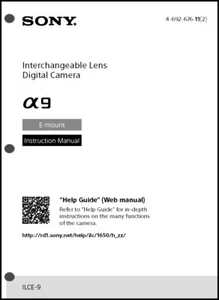 Sony Alpha A9 Digital Camera User Guide Instruction Manual ILCE-9 - Picture 1 of 1