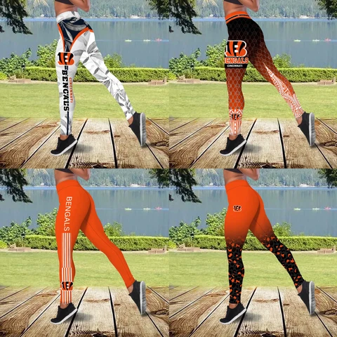 Cincinnati Bengals Stretch Yoga Pants Ladies High Waisted Butt Lifting Leggings Cover