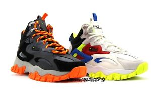 NEW MEN FILA RAY TRACER TR 2 MID LIMITED EDITION ORANGE OR GREEN HI TOP SNEAKERS