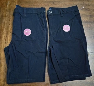 NEW The Children's Place Girls 14 Plus Uniform Set/2 Chino Shorts Black - Picture 1 of 3