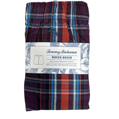 Tommy Bahama Men's S NWT Vintage Plaid Soft Cotton Knit Boxers / Lounge Shorts - Image 1 of 4