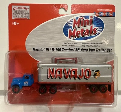 Mini Metals HO Scale Navajo IH R-190 Tractor /32' Aero Van Trailer Set #31133 - Image 1 of 4