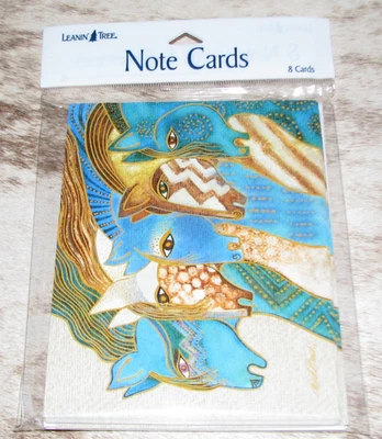 LEANIN TREE Laurel Burch "Sky Yeguas" #35706 ~ 8 Tarjetas ~ Colorido en Blanco Interior Foto 1 de 2