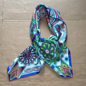 Hermes scarf silk Carre 90 cm L’Arbre Du Vent 35" Blue Green Purple - Picture 1 of 7
