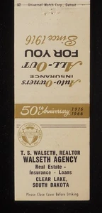 1966 50th Anniversary Auto-Owners T. S. Walseth Agency Real Estate Clear Lake SD - Bild 1 von 2
