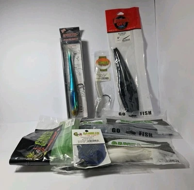 Lot Of 9 New Fishing Lures Assorted Spooltek Slug Go Gambler Free Shipping  - Image 1 of 4