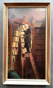 Carl Spitzweg Der Bücherwurm Kunstdruck Bild gerahmt Holzrahmen - Bild 1 von 5