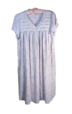 Camisola Miss Elaine média roxa paisley malha sedosa 37" manga curta - Imagem 1 de 4