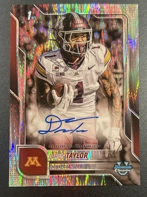 2025 Bowman U Chrome Darius Taylor 1st Bowman Stealth On-Card Auto Minnesota - Image 1 of 2