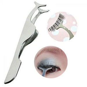Helper Makeup Auxiliary Tools False Eyelashes Tweezers Clip Stainless Steel - Picture 1 of 12