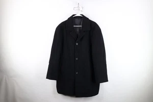 Vintage Ralph Lauren Mens 40R Wool Cashmere Full Button Overcoat Jacket Black - Picture 1 of 18