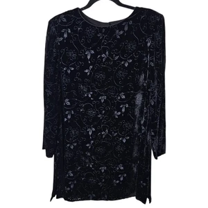 Vintage Größe 8 Seidenmischung schwarz Tunika Top Burnout Samt Whimsygoth 90er Witchy - Bild 1 von 10